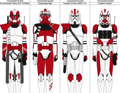 Coruscant Guard Commander Grey, Elyk, Captain Fordo, Styles in 2021 | Clone trooper armor, Clone ...