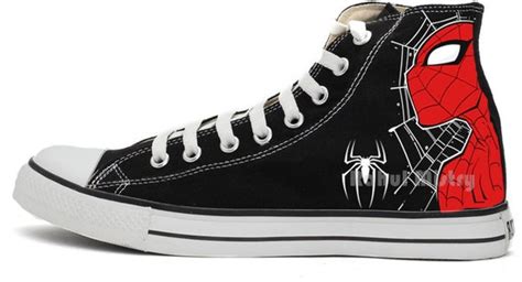 SpiderMan Handpainted Converse Shoes.