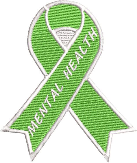 Amazon.com: Mental Health Green Awareness Ribbon Series 3.5" Embroidered DIY Iron on or Sew-on ...