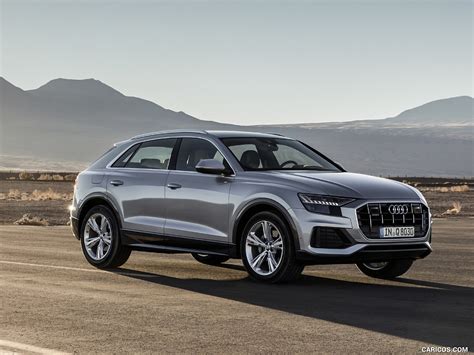 2019 Audi Q8 (Color: Floret Silver) - Front Three-Quarter | Caricos