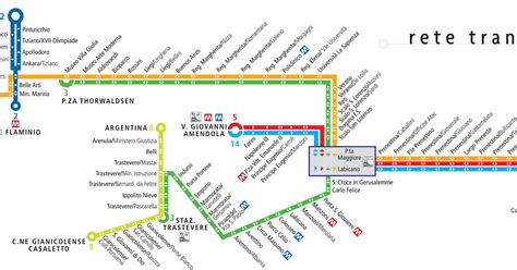 Map of Rome tram: stations & lines