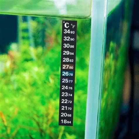 Aquarium Fish Tank Thermometer Temperature Sticker Aquarium Accessories Digital Dual Scale Stick ...