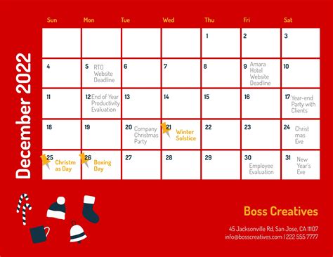 Printable December 2022 Calendar Template in PSD, Illustrator, Word - Download | Template.net