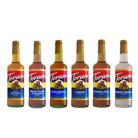 Torani Syrups Assorted Winter Flavors, 750-ML (Pack of 6)