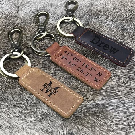 Personalized Leather Keychains - Customizable Keychains