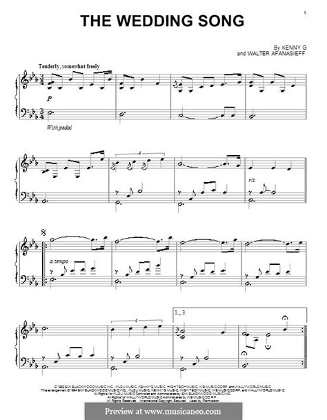 The Wedding Song (Kenny G) by W. Afanasieff - sheet music on MusicaNeo