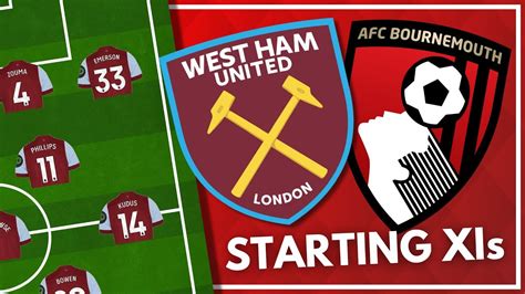 WEST HAM v BOURNEMOUTH - STARTING XI | PREDICTED | PREMIER LEAGUE - YouTube