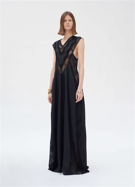 Long lace dress in viscose twill | CÉLINE Best Black Outfits, Grunge ...