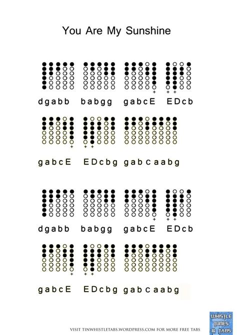 You Are My Sunshine | Tin whistle, Flute sheet music, Recorder songs