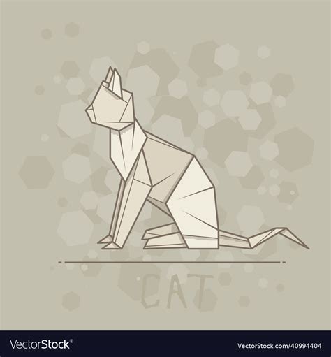 Paper origami of cat Royalty Free Vector Image