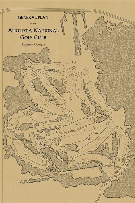 Map of Augusta National Golf Club | Etsy