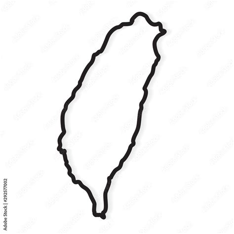 black outline of Taiwan map- vector illustration Stock Vector | Adobe Stock