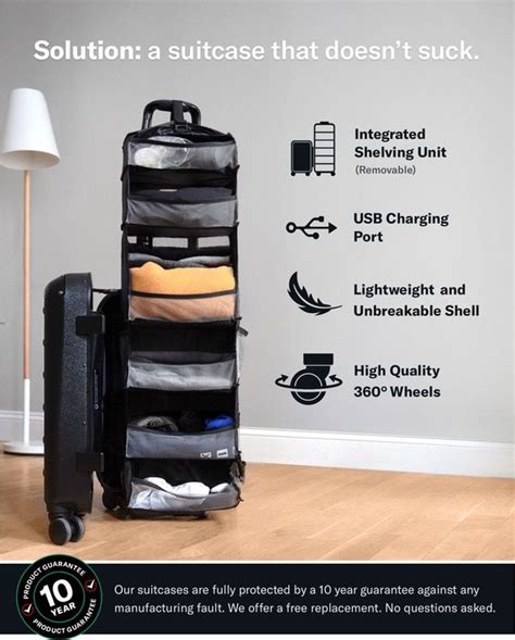 Carry-On Closet 2.0 - Solgaard Suitcase with Shelf and USB by Solgaard Design — Kickstarter ...