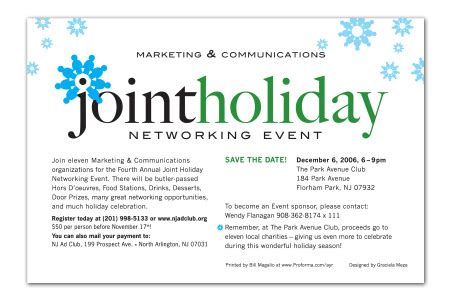 Joint Holiday Networking Event Logotype and Invitation by Graciela Meza at Coroflot.com