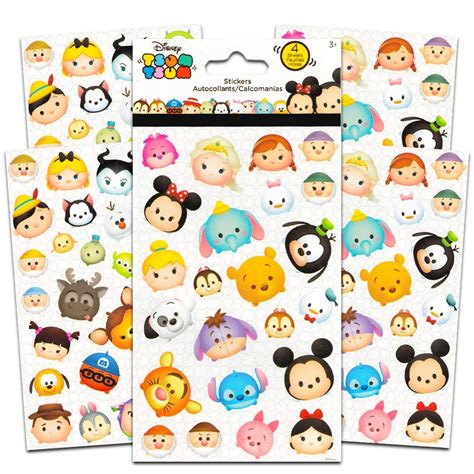 Buy Disney Tsum Tsum Stickers - 4 Sheets of Stickers Featuring Mickey ...