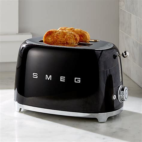 Smeg Black 2-Slice Retro Toaster | Crate and Barrel