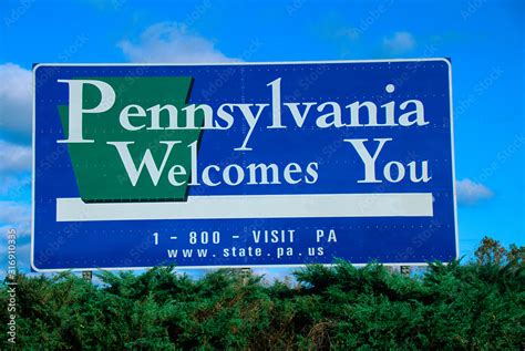 Welcome to Pennsylvania Sign Stock Photo | Adobe Stock