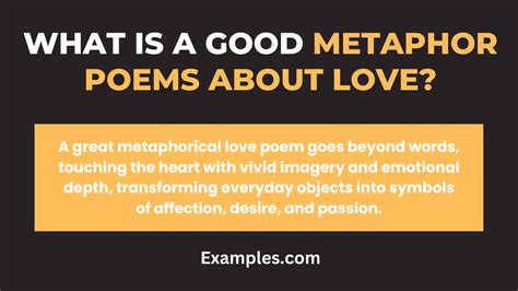 Metaphor Poems About Love - 7+ Examples