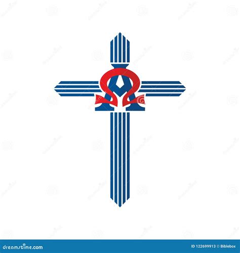 Church Logo. Alpha, Omega and a Cross. Stock Vector - Illustration of border, flores: 122699913