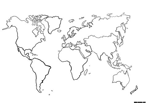 Une carte du monde (mappemonde) vierge pour la géographie à imprimer