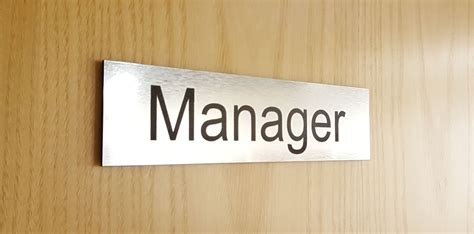 Brushed Steel Acrylic Manager Door Sign - Office Sign