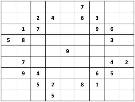 PRINTABLE SUDOKU