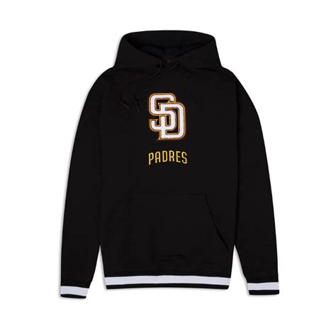 New Era San Diego Padres Logo Select Hoodie Pullover Black White Gold - Billion Creation