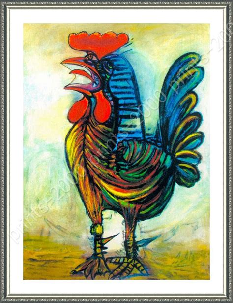 The Rooster by Pablo Picasso | Framed canvas | Wall art painting ...