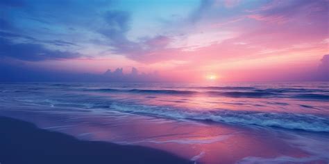 Premium AI Image | Beautiful sunset on the beach Panoramic view of the sea