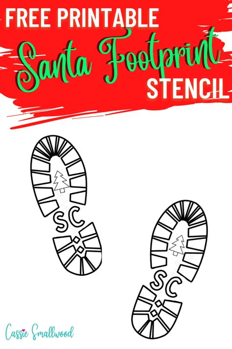 Cute Free Printable Santa Footprint Stencil - Cassie Smallwood