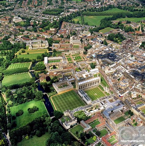 Aerial view of Cambridge including | Stock Photo