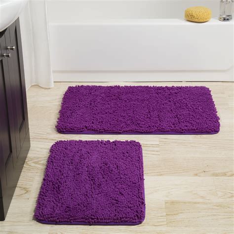 Somerset Home 2 Piece Memory Foam Bath Mat - Purple - Walmart.com