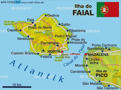 Map of Faial, Azores (Portugal, the Azores) - Map in the Atlas of the World - World Atlas ...