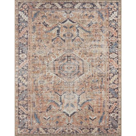 Tayse Rugs Parker Persian Rust 8 ft. x 10 ft. Machine Washable Indoor Area Rug PRK1201 8x10 ...