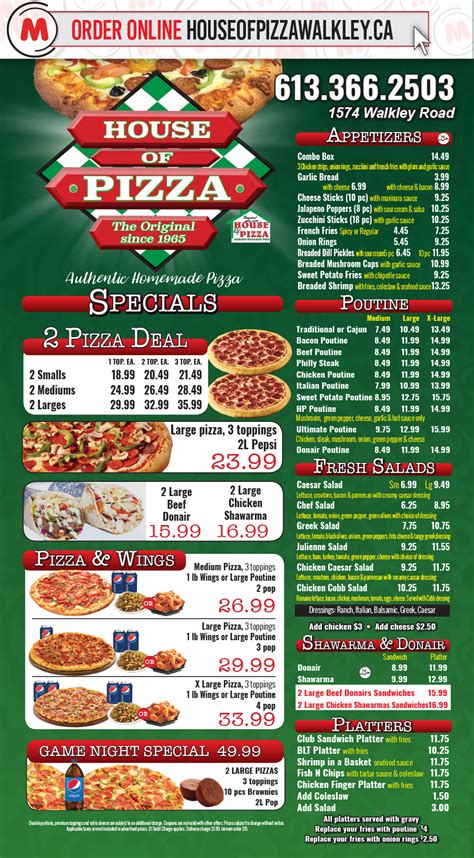 House of Pizza - 1574 Walkley Road Order Online!