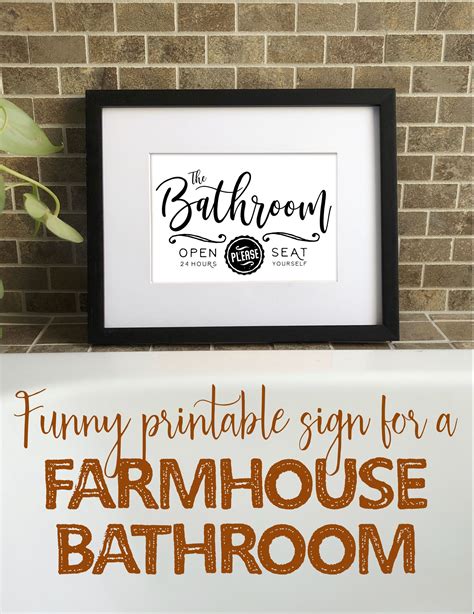 Free Printable Farmhouse Bathroom Signs