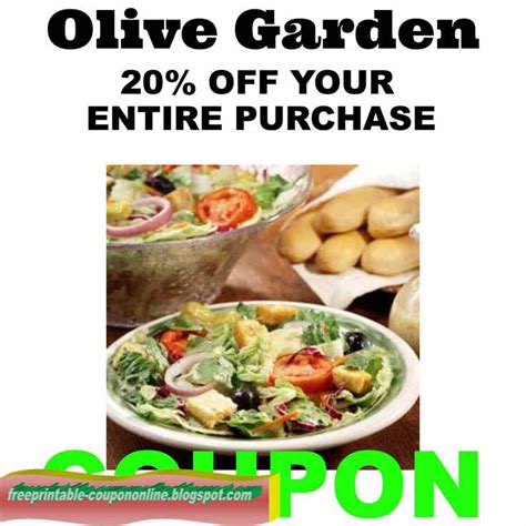 Printable Coupons 2019: Olive Garden Coupons