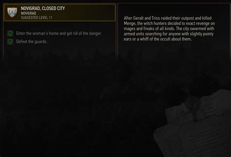 Novigrad, Closed city quest is stuck. I completed both objectives ...