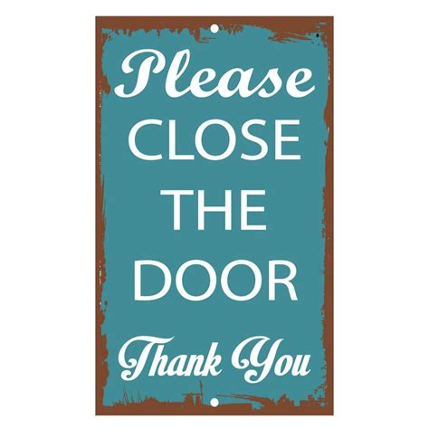 Amazon.com: Fastasticdeals Please Close The Door Thank You Novelty Funny Metal Sign 8 in x 12 in ...