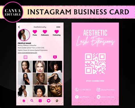 Instagram Business Card 2023 DIY Canva Business Card Template - Etsy