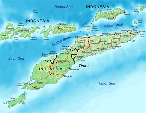 Bản đồ Đông Timor (Map of Timor Leste, Peta Timor Leste)