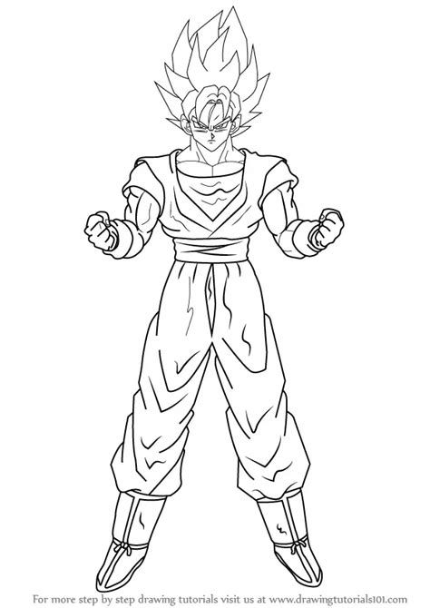 Learn How to Draw Goku Super Saiyan from Dragon Ball Z (Dragon Ball Z) Step by Step : Drawing ...