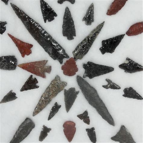 59 native american indian arrowheads obsidian flint