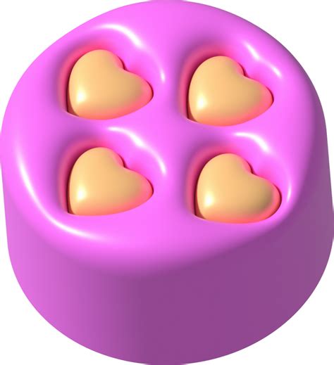 Free illustration 3D. Cupcake bread on top in heart shape. from the top view 23235318 PNG with ...