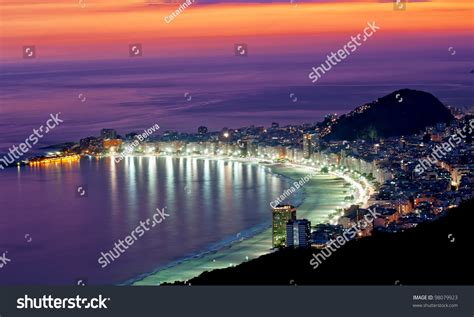 Night View Copacabana Beach Rio De Stock Photo (Edit Now) 98079923