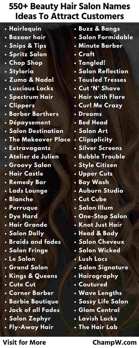 550+ Beauty Hair Salon Names Ideas That Attracts Customers