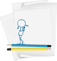 Quill writing on paper cartoon Royalty Free Vector Image