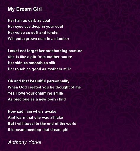 My Dream Girl Poem by Anthony Yorke - Poem Hunter