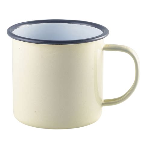 Cream Enamel Mugs at drinkstuff