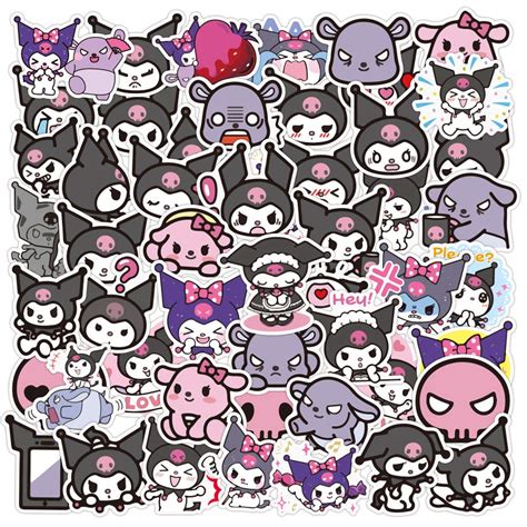 Buy 50PCS Kuromi Stickers for Laptop and Computer, Anime Cartoon Waterproof Vinyl Stickers for ...